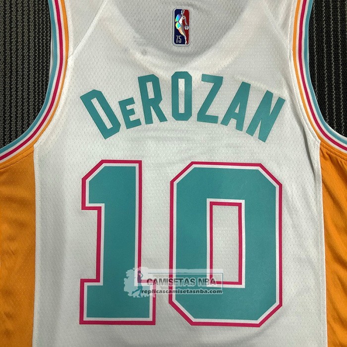 Camiseta San Antonio Spurs DeMar DeRozan NO 10 Ciudad 2021-22 Blanco
